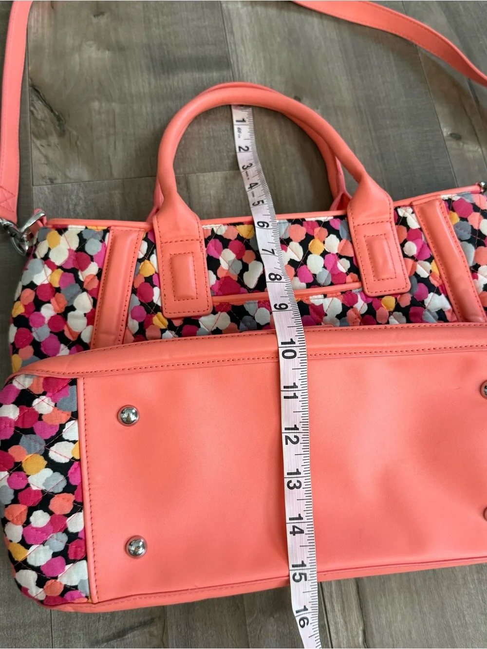 Vera Bradley Trapeze Tote Purse Pixie Confetti Color Summer Bag Crossbody Handle